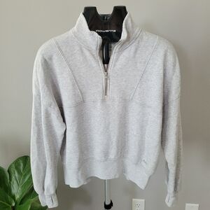 Abercrombie Kids Light Gray Fleece-Lined Pullover